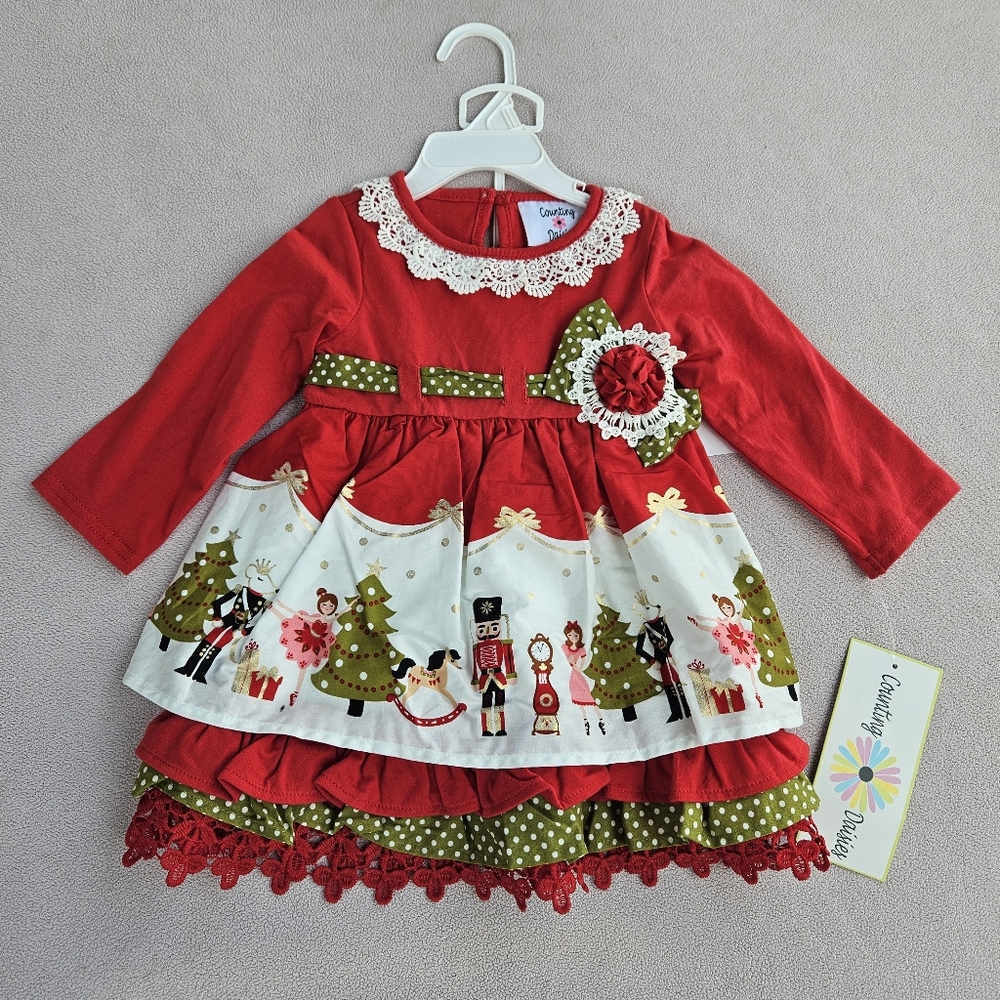 Counting Daisies Nutcracker Christmas Holiday Dress 18M Ballet Dance w/ Bloomers